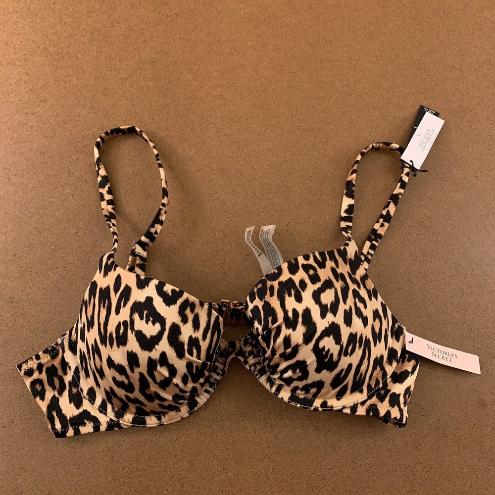 Hanro Womens Size 34B Leopard Mix & Match Icon Push-Up Wire Bikini Swim Top NWT
